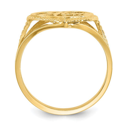 14K Yellow Gold #1 Mom in Heart Ring