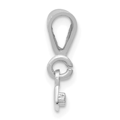 14K White Small Polished Top Charm