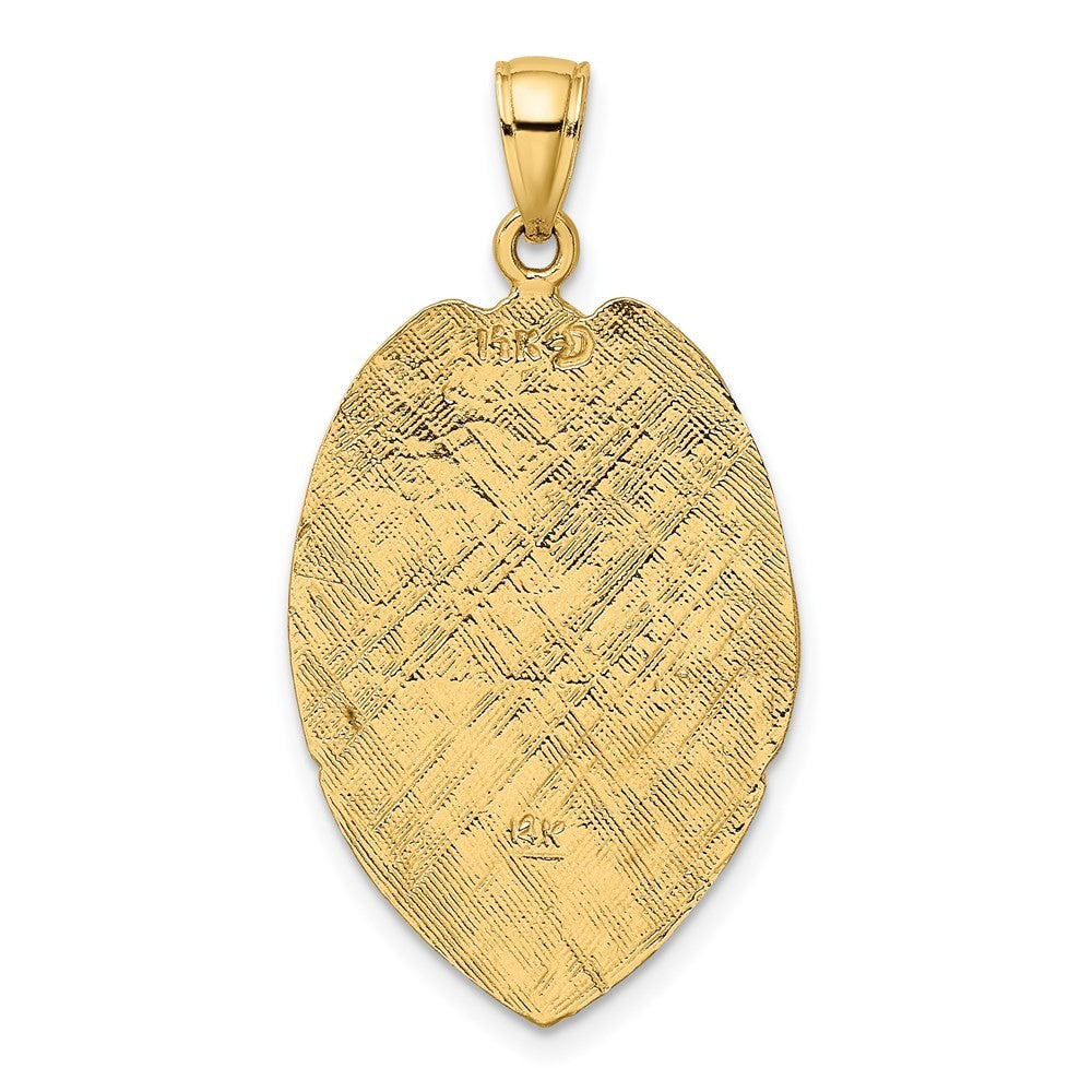 14k Yellow Gold Large Badge Pendant