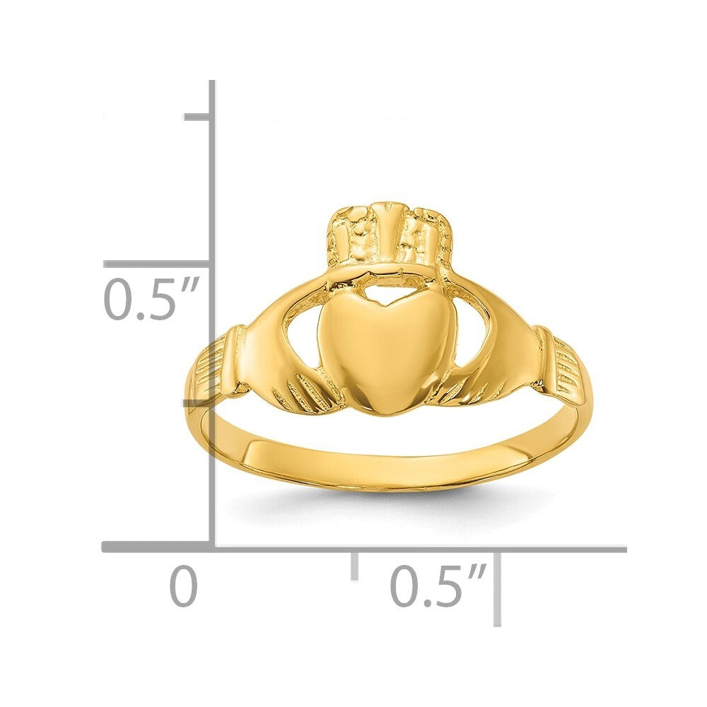 Sterling Silver Gold-tone Polished Claddagh Ring Size 6