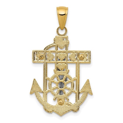 14k Two-tone Gold Mariner's Crucifix Pendant for Women