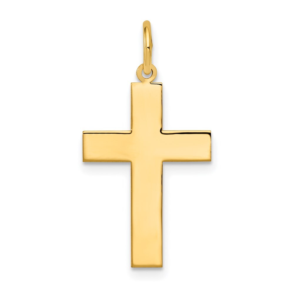 14k Yellow Gold Polished Cross Pendant