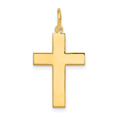 14k Yellow Gold Polished Cross Pendant