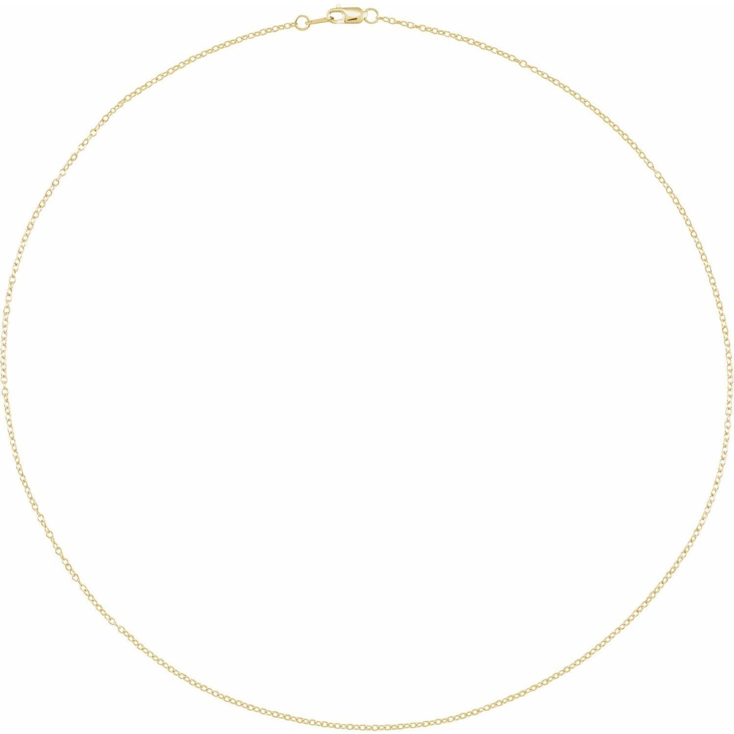 14k Yellow Gold 1.3 mm Cable 18" Chain Necklace Fine Gift for Women