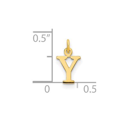 14k Yellow Gold Cutout Letter Y Initial Pendant for Women