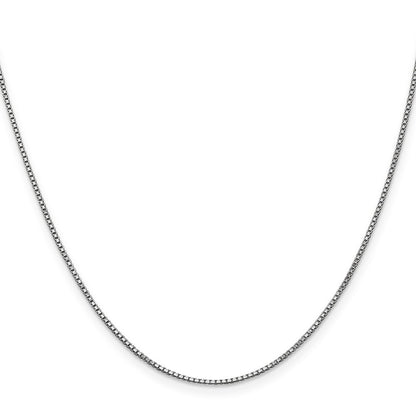 14K White Gold 18 inch 1mm Box Chain Necklace