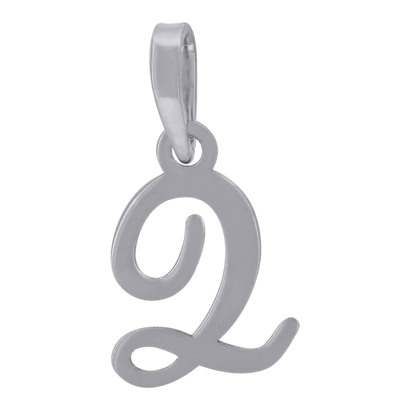 925 Sterling Silver Cursive Initial Alphabet Q Charm Pendant