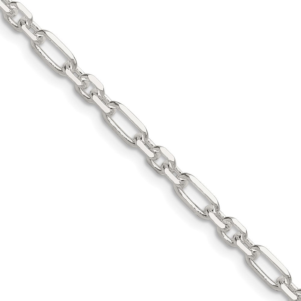 Sterling Silver Diamond-Cut 4mm 3 Short Plus 1 Long Cable Link Chain Necklace