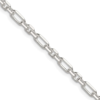 Sterling Silver Diamond-Cut 4mm 3 Short Plus 1 Long Cable Link Chain Necklace