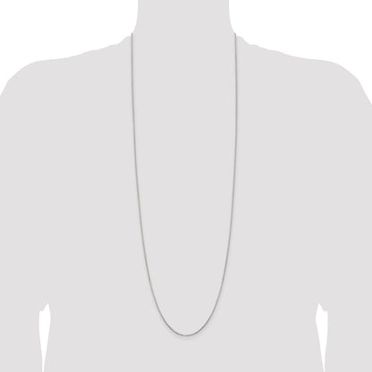 Sterling Silver 1.3mm Diamond-cut Round Box Chain