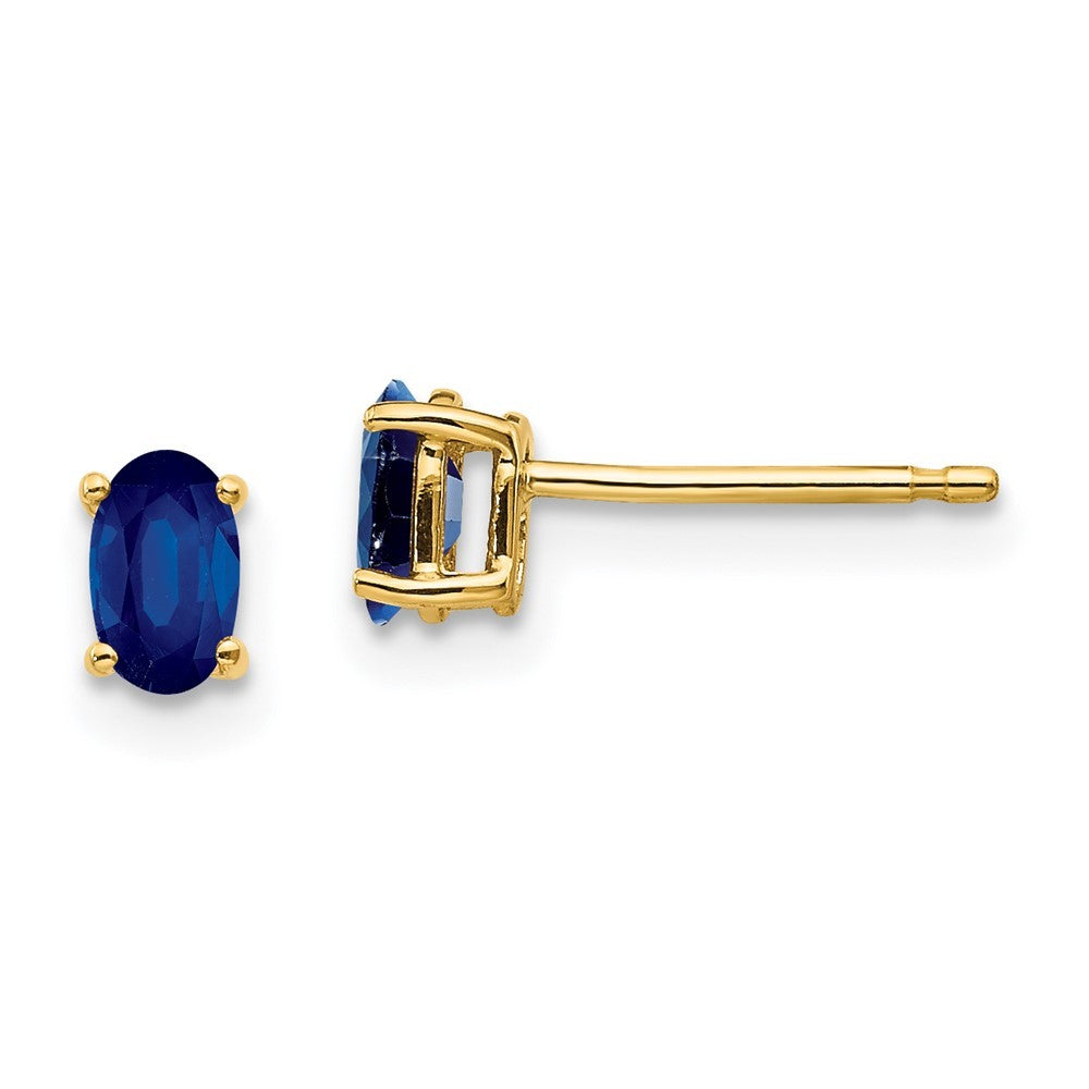 14k Yellow Gold Sapphire Earrings