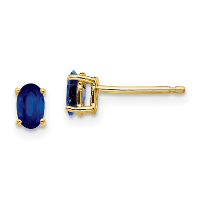 14k Yellow Gold Sapphire Earrings