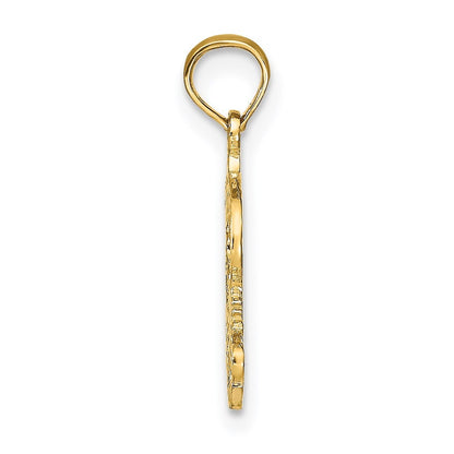 14k Yellow Gold PISCES Zodiac Charm