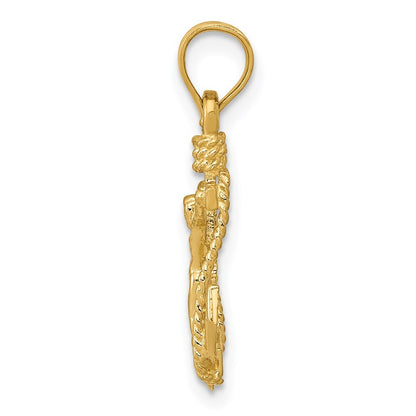 14k Yellow Gold Polished Mariner Crucifix Pendant for Women
