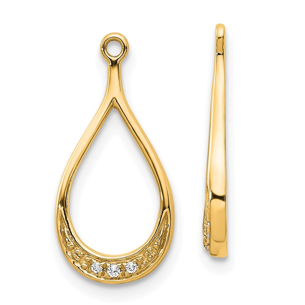 14k Yellow Gold Yellow Gold Diamond Earring Jackets Gift for Women