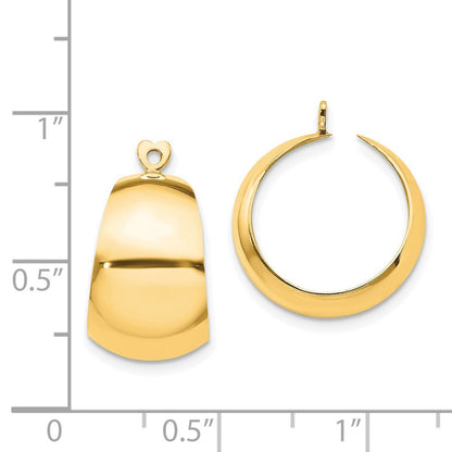 14k Yellow Gold Polished Hoop Earring Jackets
