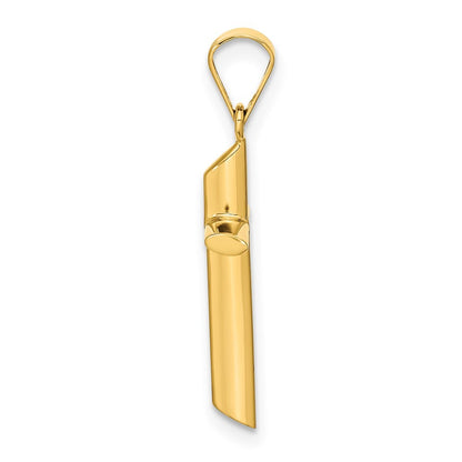 14k Yellow Gold Polished Cross Pendant