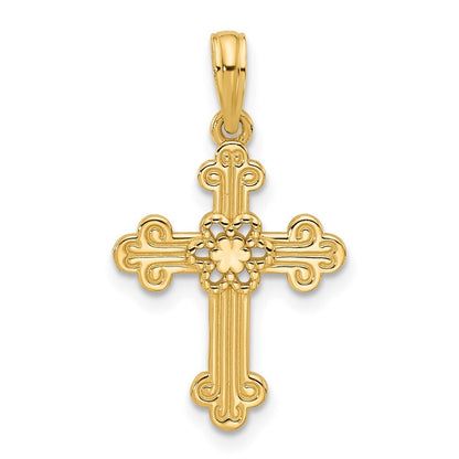 14k Yellow Gold Fancy Cross Charm