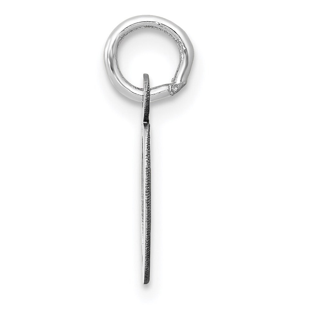 14k White Gold Small Slanted Block Letter O Initial Charm Pendant for Women