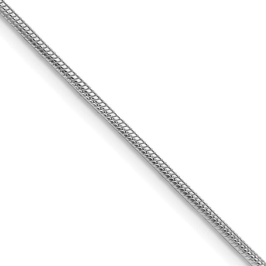 Sterling Silver Rhodium-plated 1.25mm Snake Chain Necklace