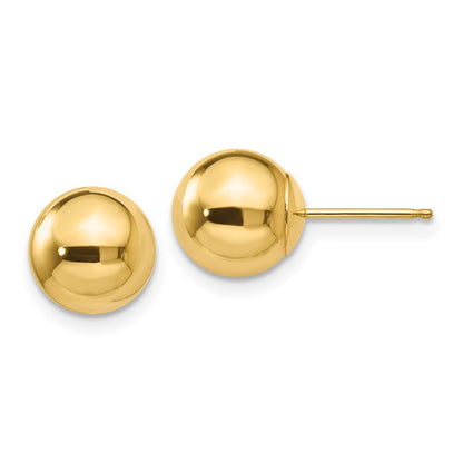 14k Yellow Gold Polished 8mm Ball Earrings