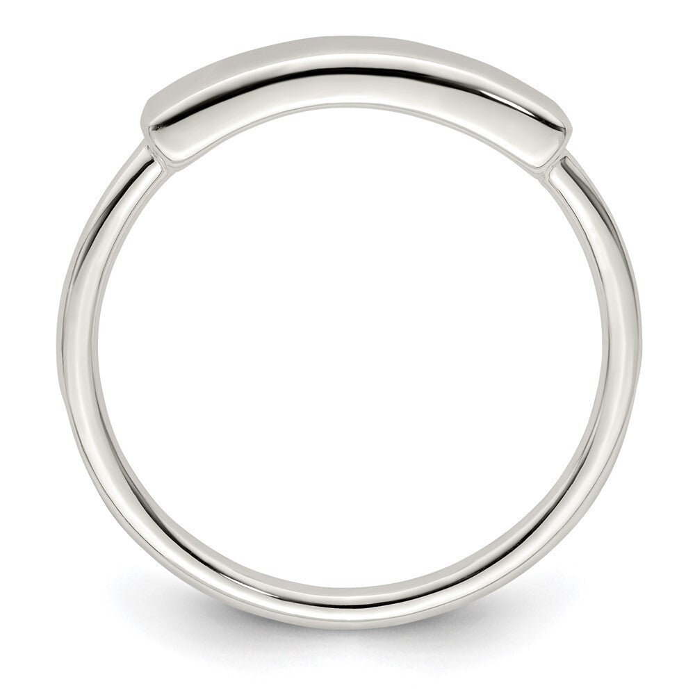 Sterling Silver Polished Engraveable Top Ring Size 8