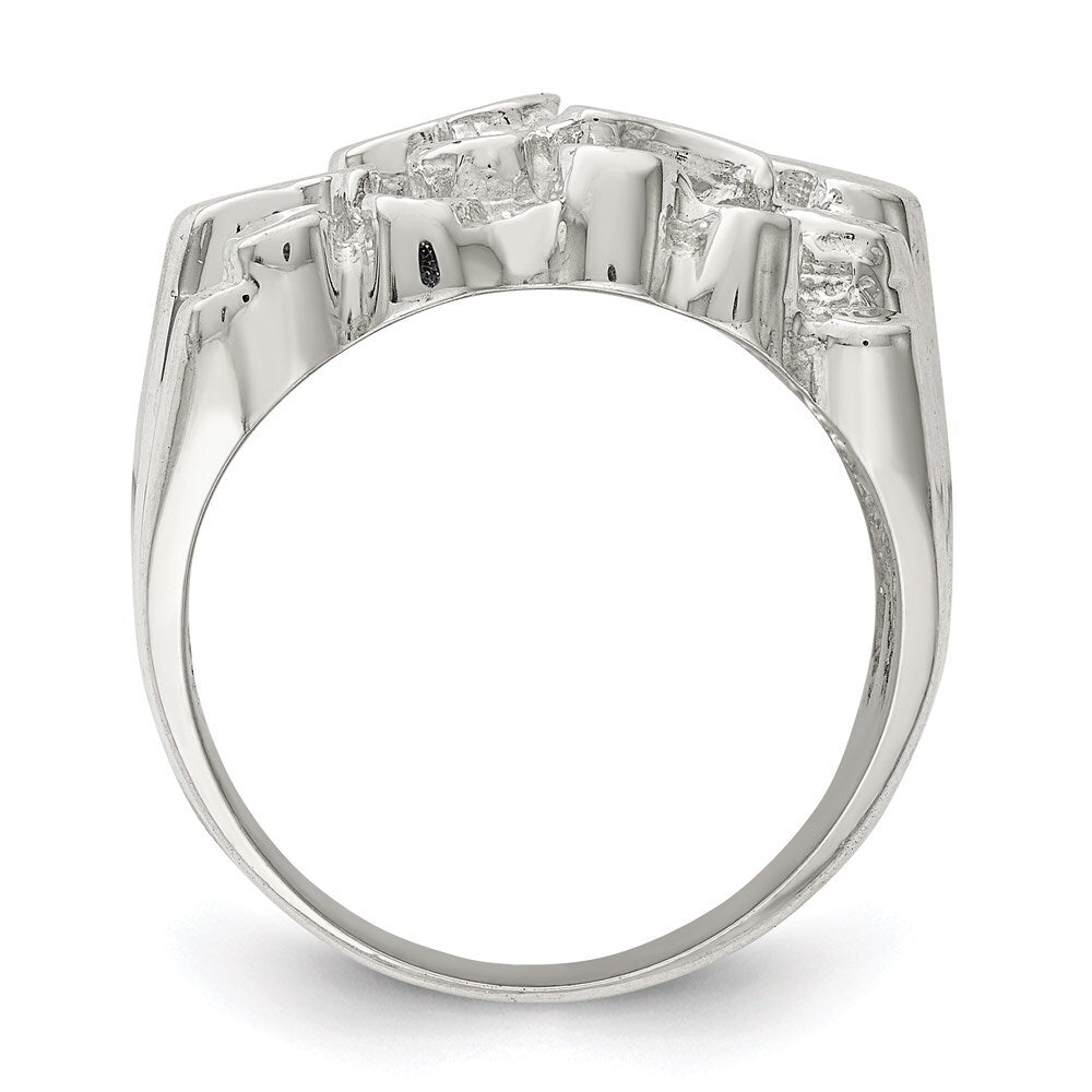 Sterling Silver Men's Nugget Ring Size 10
