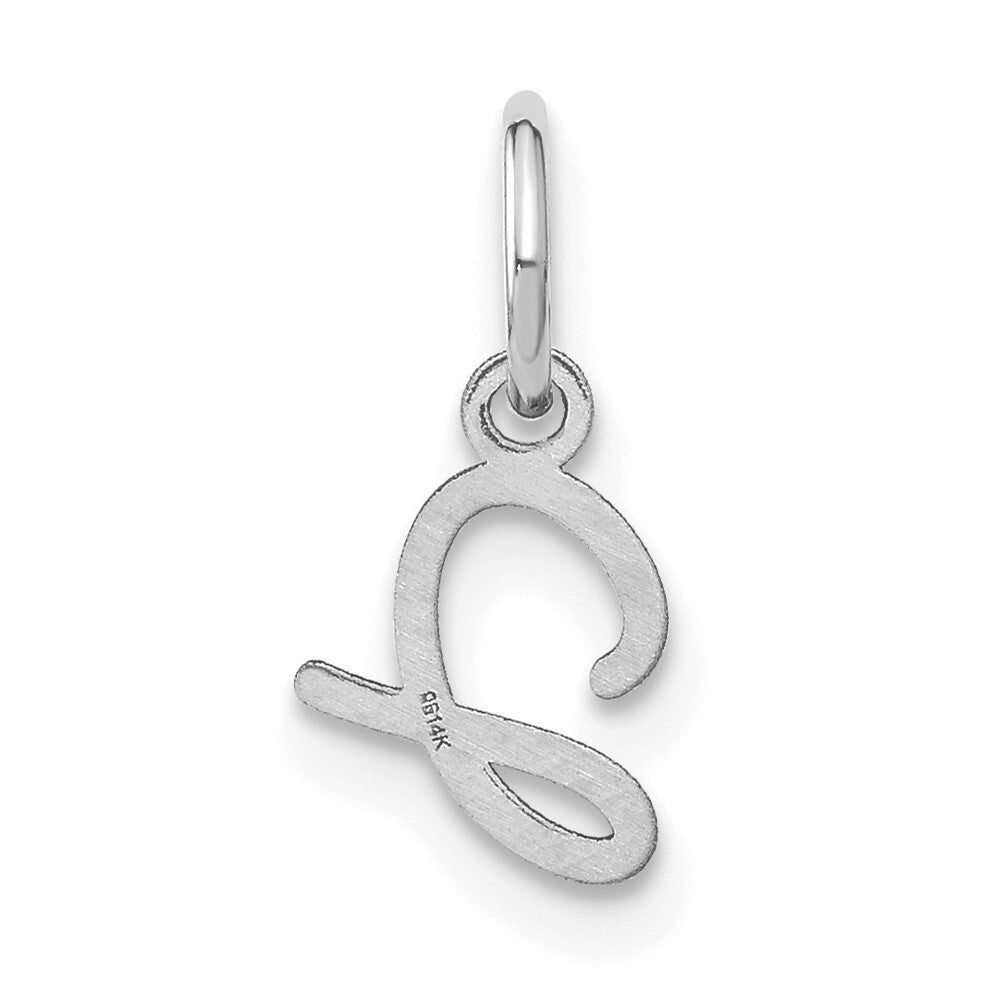 14k White Gold Upper case Letter J Initial Charm Pendant for Women