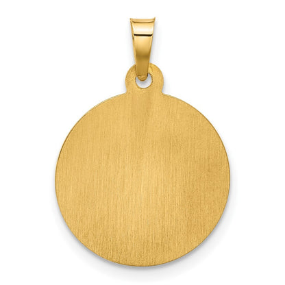 14k Yellow Gold with White Rhodium Hollow St. Jude Thaddeus Medal Pendant