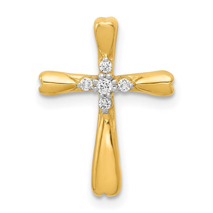 14k Yellow Gold Diamond Cross Slide Pendant