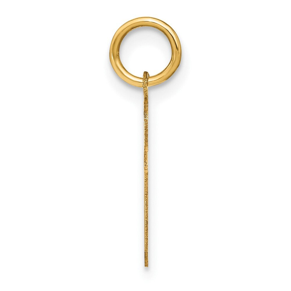 14k Yellow Gold Lowercase Letter F Initial Pendant for Women