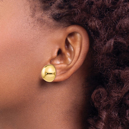 14k Yellow Gold Polished 16mm Half Ball Stud Earrings