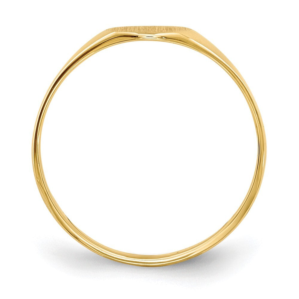 14K Yellow Gold 6.5x7.5mm Closed Back Signet Ring