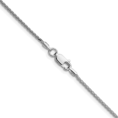 Sterling Silver Rhodium-plated 1.45mm 8 Sided Diamond-cut Double Spiga Chain