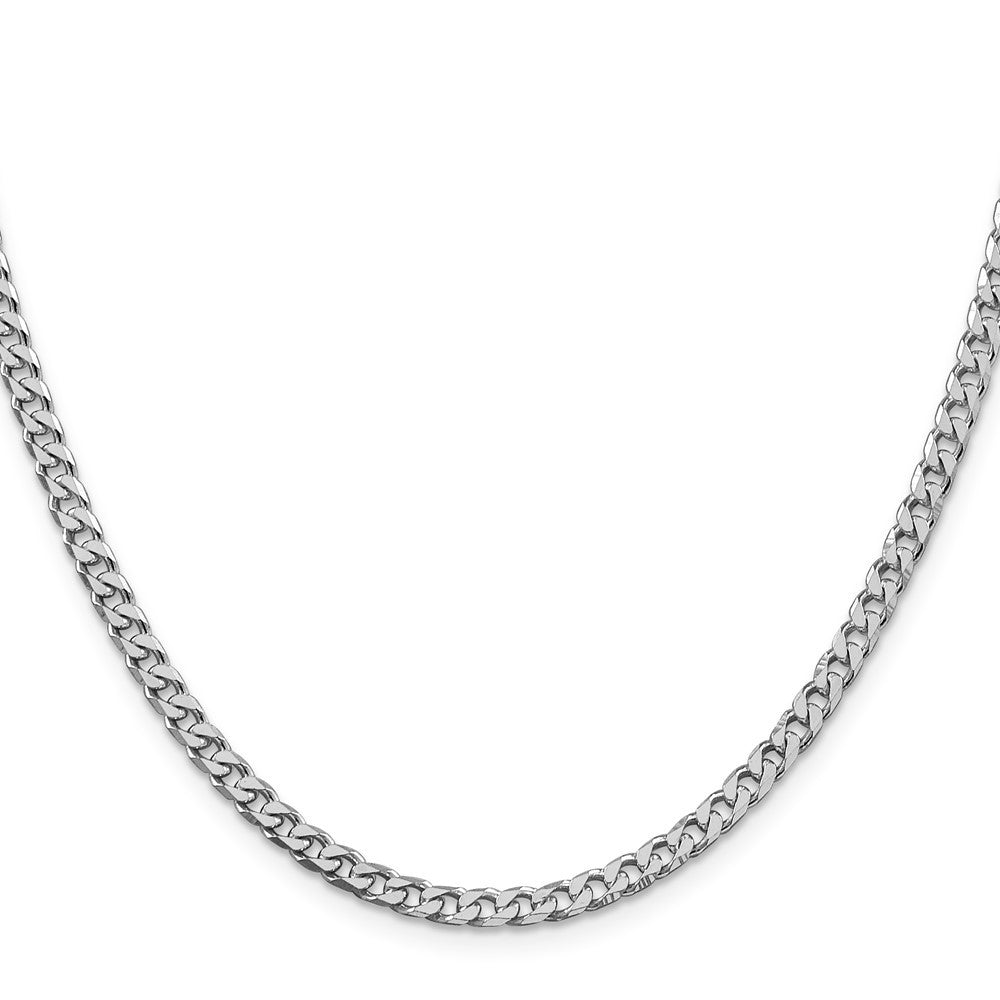 Sterling Silver Rhodium-plated Polished 3.5mm Curb Chain Necklace