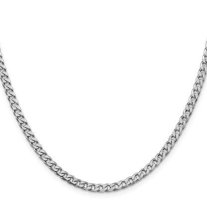Sterling Silver Rhodium-plated Polished 3.5mm Curb Chain Necklace