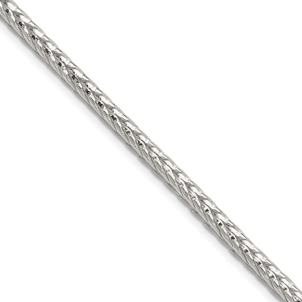 Sterling Silver 3.8mm Diamond-cut Round Franco Chain Necklace