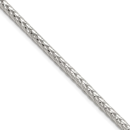 Sterling Silver 3.8mm Diamond-cut Round Franco Chain Necklace