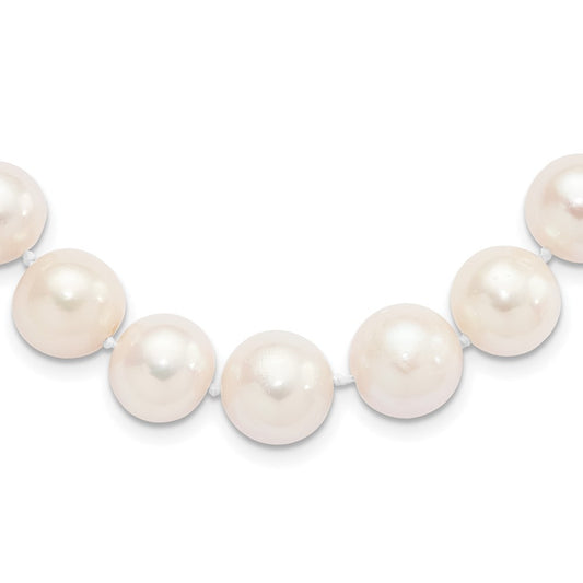 Sterling Silver Rhodium-plated 11-12mm White Cultured Pearl Necklace 24"