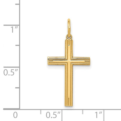 14k Yellow Gold Laser Designed Cross Pendant