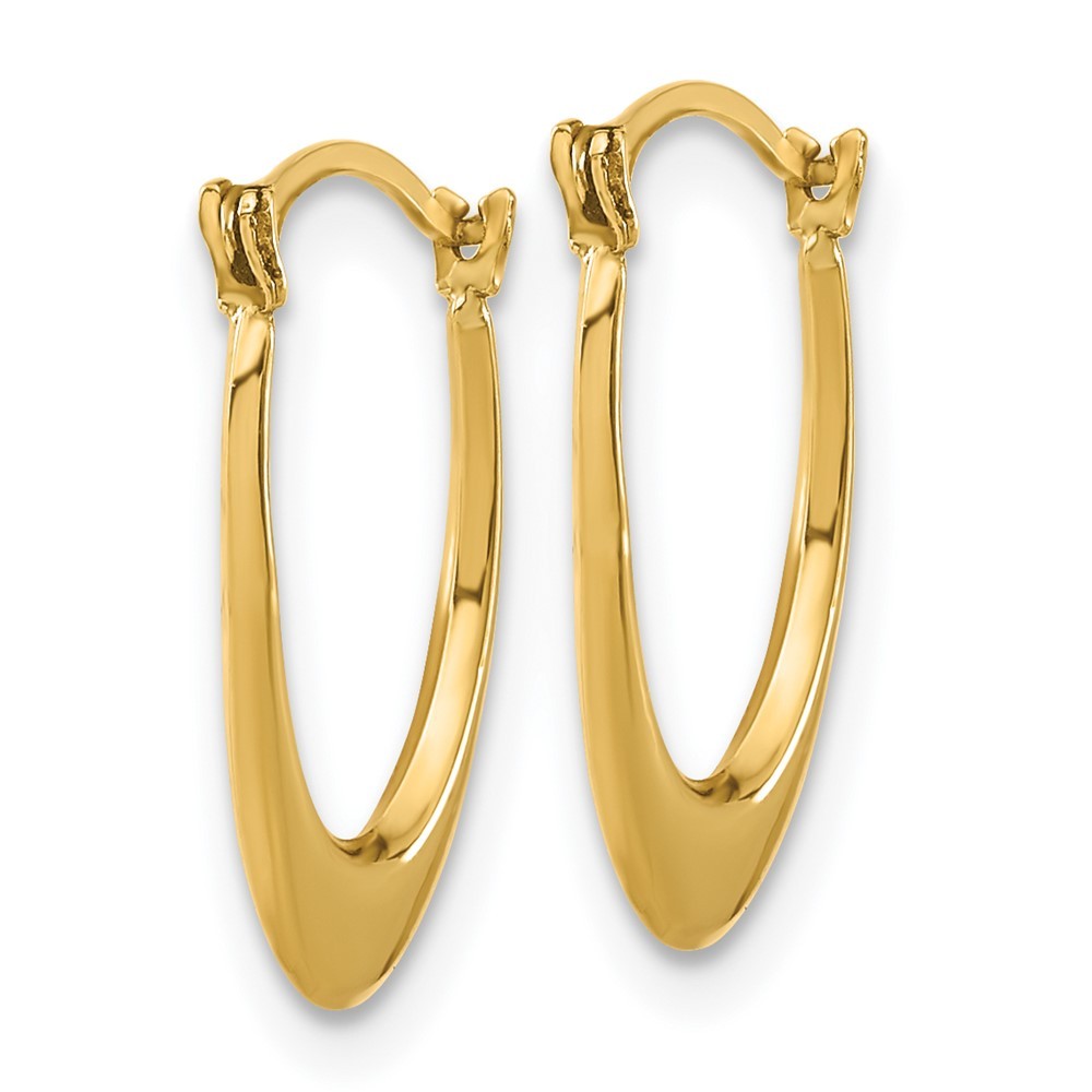 14k Yellow Gold Polished Hollow U-Shaped Hoops