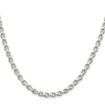 Sterling Silver 4mm Diamond-cut Rolo Chain Necklace