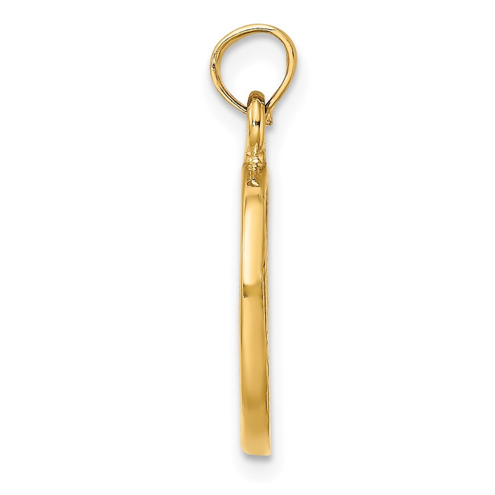 14k Yellow Gold Chicago Skyline In Circle Frame Charm