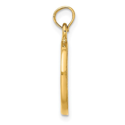 14k Yellow Gold Chicago Skyline In Circle Frame Charm