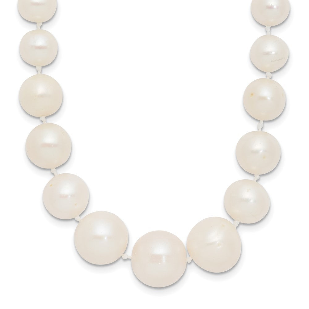 14k Yellow Gold 7-11mm White Cultured Pearl Graduated Necklace 18"