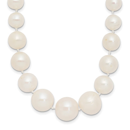 14k Yellow Gold 7-11mm White Cultured Pearl Graduated Necklace 18"