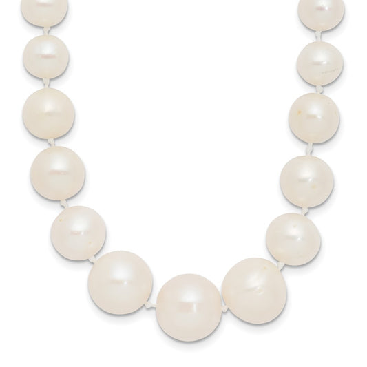 14k Yellow Gold 7-11mm White Cultured Pearl Graduated Necklace 18"