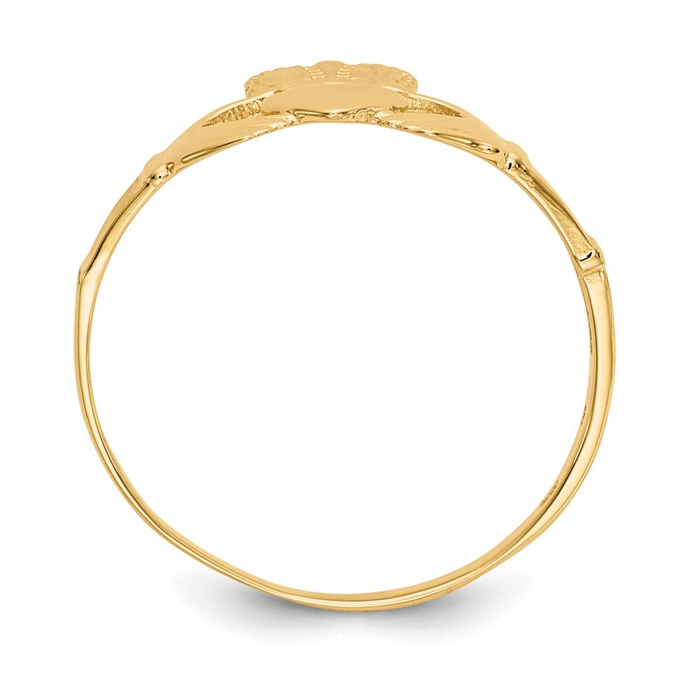 14K Yellow Gold Ladies Claddagh Ring