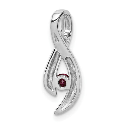 14k White Gold 3mm Ruby Pendant for Women