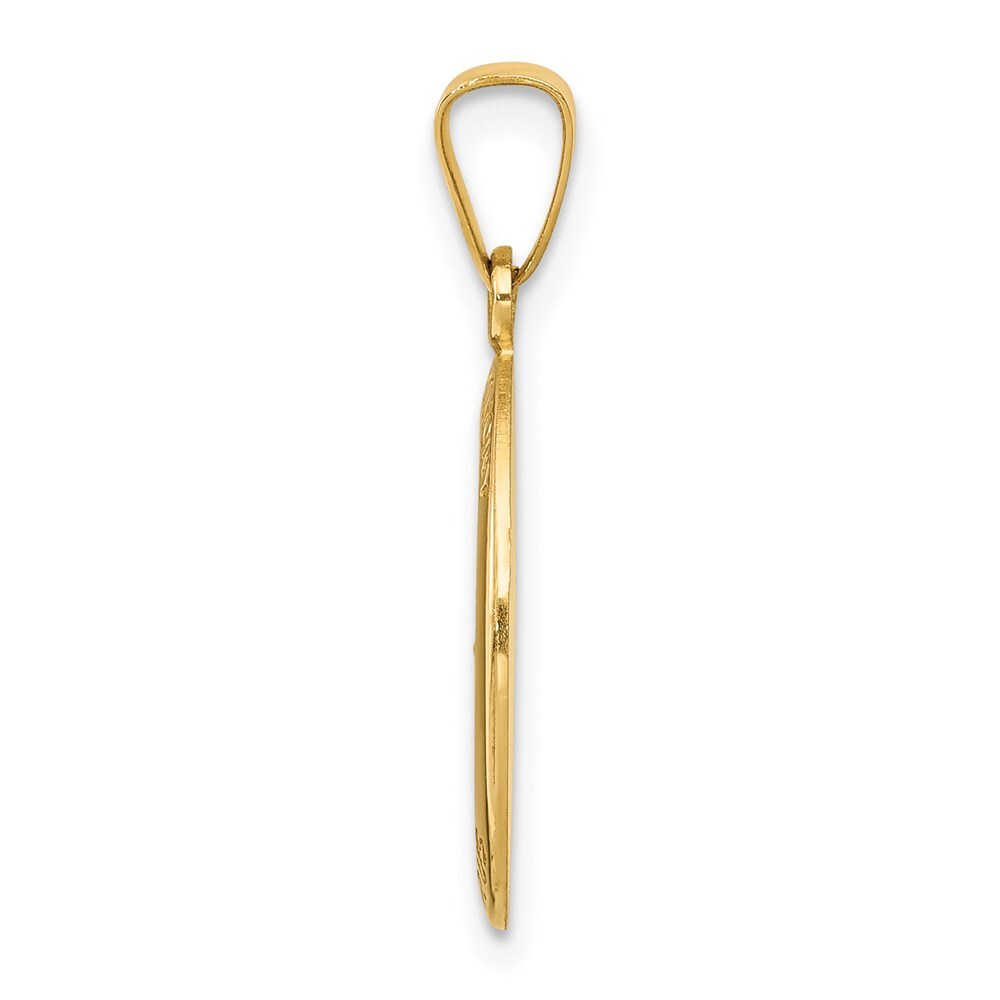 14k Yellow Gold Polished and Satin St. Anthony Medal Hollow Pendant for Women
